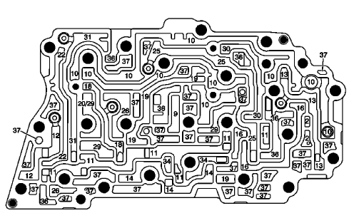 Fig. 26: Channel Plate -- Control Valve Body Side