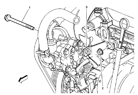 Fig. 15: Power Steering Pump Rear Brace