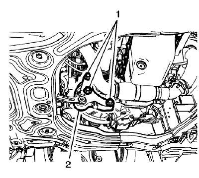 Fig. 53: Transmission Rear Mount Bracket And Bolts