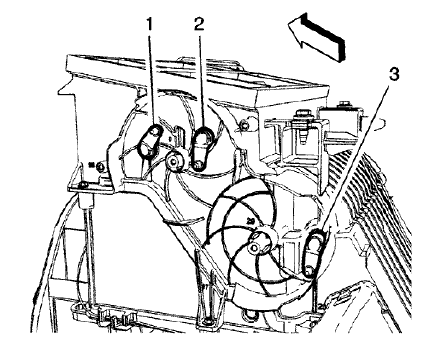 Fig. 12: Defrost Valve Lever, Vent Valve Lever And Heater Valve Lever