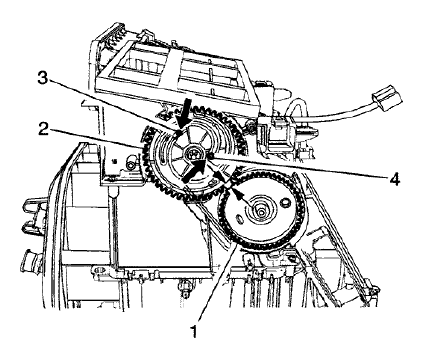 Fig. 14: Heater Cam, Mode Cam, Defroster Valve Lever Pin And Vent Valve Lever Pin