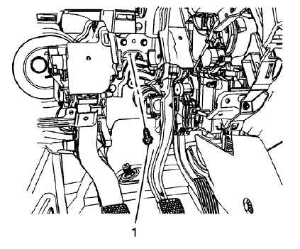 Fig. 49: Brake Pedal Release Bracket Bolt