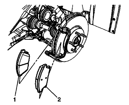 Fig. 16: Inner And Outer Brake Pads