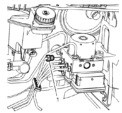 Fig. 81: Brake Pressure Modulator Valve (BPMV) Front Brake Pipe Fitting