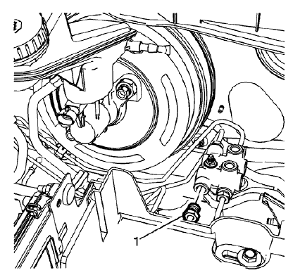 Fig. 53: Master Cylinder Right Rear Brake Pipe Fitting