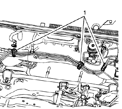 Fig. 82: Front Brake Pipe Retaining Clips