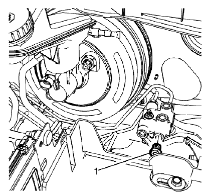Fig. 54: Master Cylinder Left Rear Brake Pipe Fitting