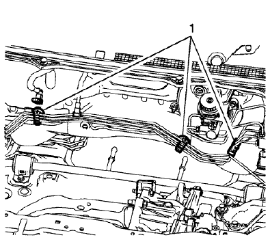 Fig. 87: Front Brake Pipe Retaining Clips
