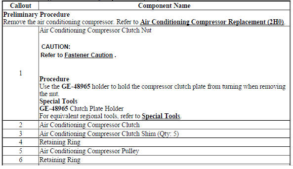 Air Conditioning Clutch Assembly Replacement (2H0)