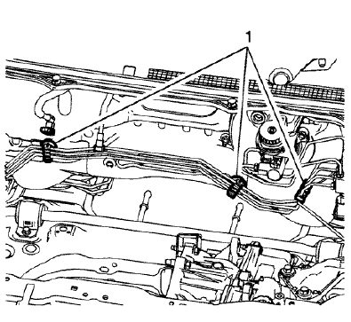 Fig. 107: Front Brake Pipe Retaining Clips