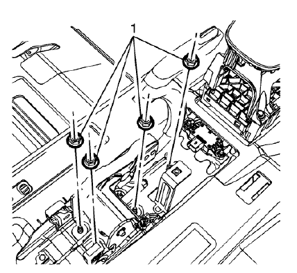 Fig. 3: Parking Brake Lever Mounting Nuts