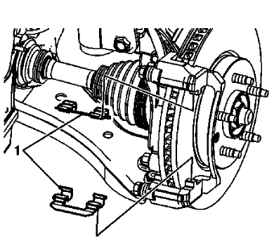 Fig. 46: Brake Pad Shims