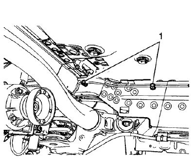 Fig. 114: Rear Intermediate Pipe And Left Rail Retaining Clips
