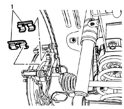 Fig. 51: Lower Brake Pad Springs