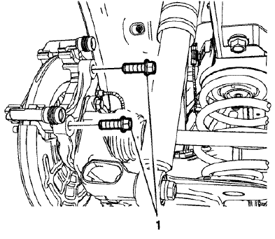 Fig. 53: Brake Caliper Bracket Bolts