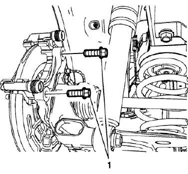 Fig. 56: Brake Caliper Bracket Bolts