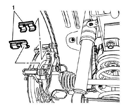 Fig. 58: Lower Brake Pad Springs