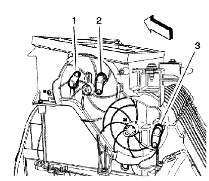 Fig. 14: Defrost Valve Lever, Vent Valve Lever And Heater Valve Lever
