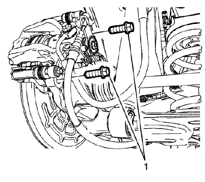 Fig. 66: Brake Caliper Bracket Bolts