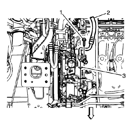 Fig. 28: Air Conditioning Condenser Hose Assembly