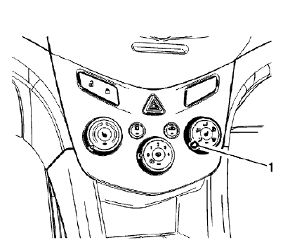 Fig. 16: Control Knob Vent Mode Position
