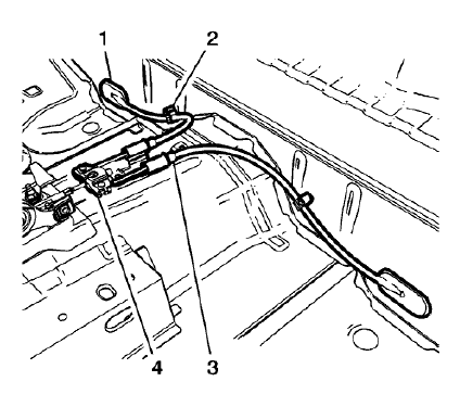 Fig. 34: Parking Brake Cable Components