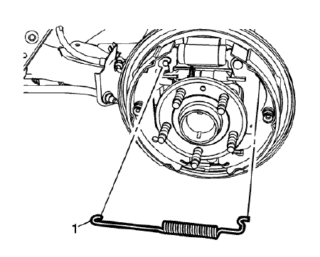 Fig. 10: Upper Brake Shoe Return Spring