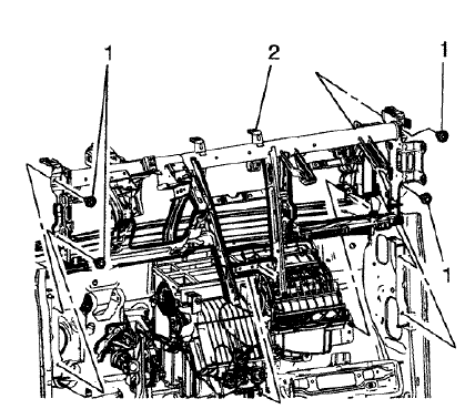 Fig. 112: Instrument Panel Tie Bar Assembly Bolts