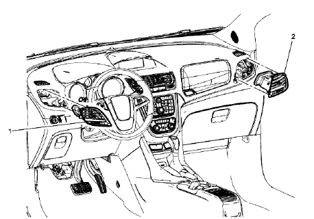 Fig. 75: Instrument Panel Outer Air Outlet