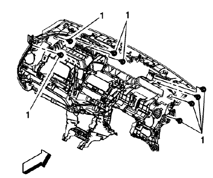 Fig. 12: Instrument Panel Bolts