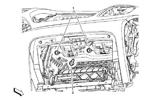 Fig. 83: Instrument Panel Inflatable Restraint Module Bracket And Bolts