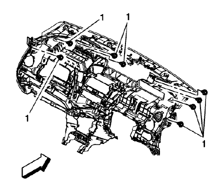 Fig. 15: Instrument Panel Bolts