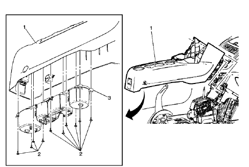 Fig. 125: Front Floor Console Cup Holder