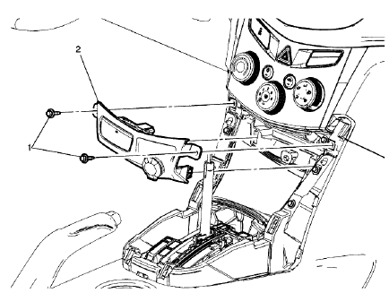 Fig. 2: Instrument Panel Lower Center Trim Plate Applique