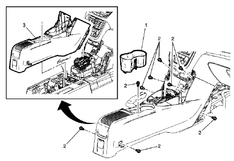 Fig. 132: Front Floor Console