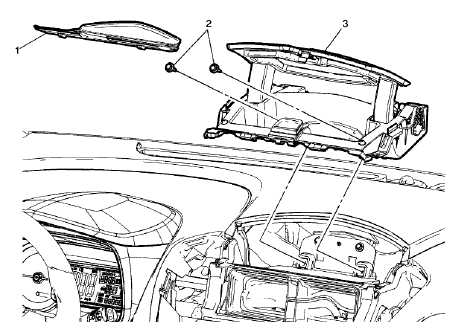 Fig. 28: Instrument Panel Upper Center Compartment