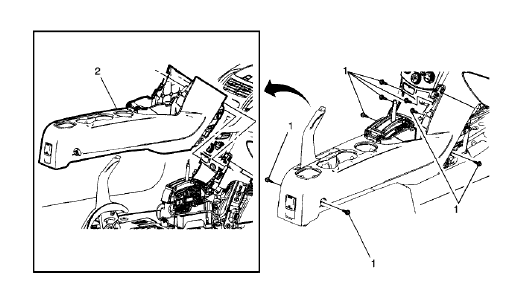 Fig. 31: Front Floor Console