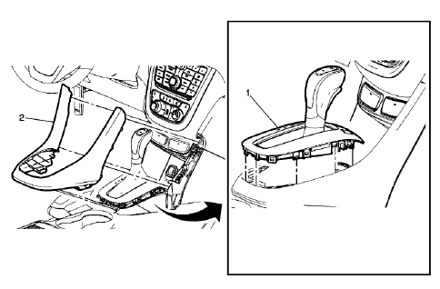 Fig. 136: Front Floor Console Trim Plate