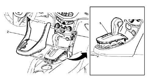 Fig. 137: Front Floor Console Trim Plate