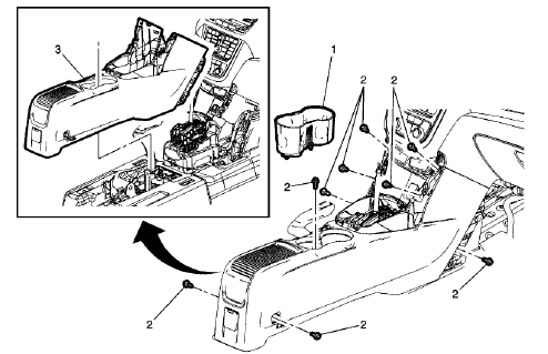 Fig. 65: Front Floor Console