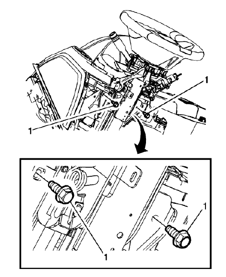 Fig. 40: Steering Column Upper Support Bracket