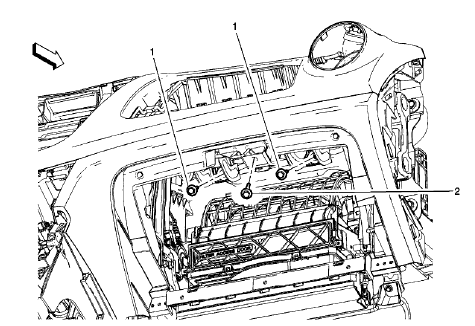 Fig. 45: Instrument Panel Inflatable Restraint Module Bracket And Bolts