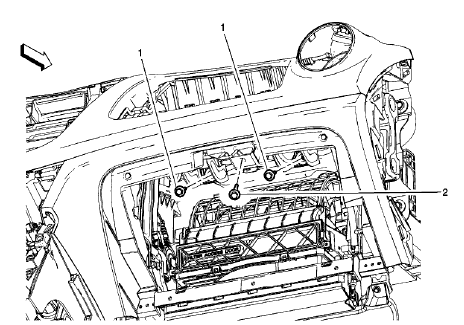 Fig. 49: Instrument Panel Inflatable Restraint Module Bracket And Bolts