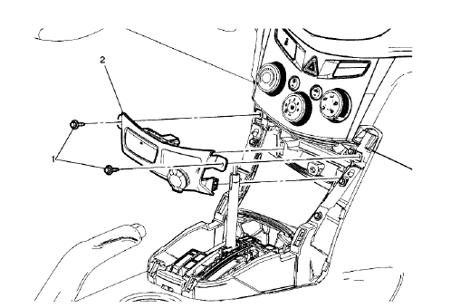 Fig. 57: Instrument Panel Lower Center Trim Plate Applique