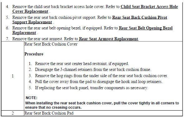 Rear Seat Back Cushion Cover and Pad Replacement (60%)