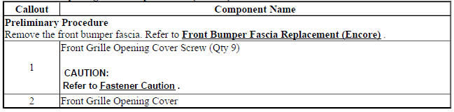 Front Grille Opening Cover Replacement (Encore)