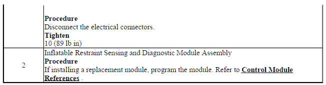 Airbag Sensing and Diagnostic Module Replacement (Trax)