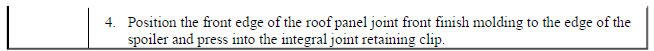 Roof Panel Joint Front Finish Molding Replacement (Encore)