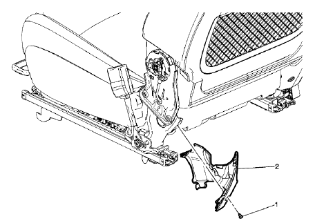 Fig. 18: Passenger Seat Inner Recliner Finish Cover (Inboard With AG5)