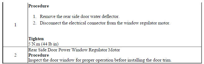 Rear Side Door Window Regulator Motor Replacement